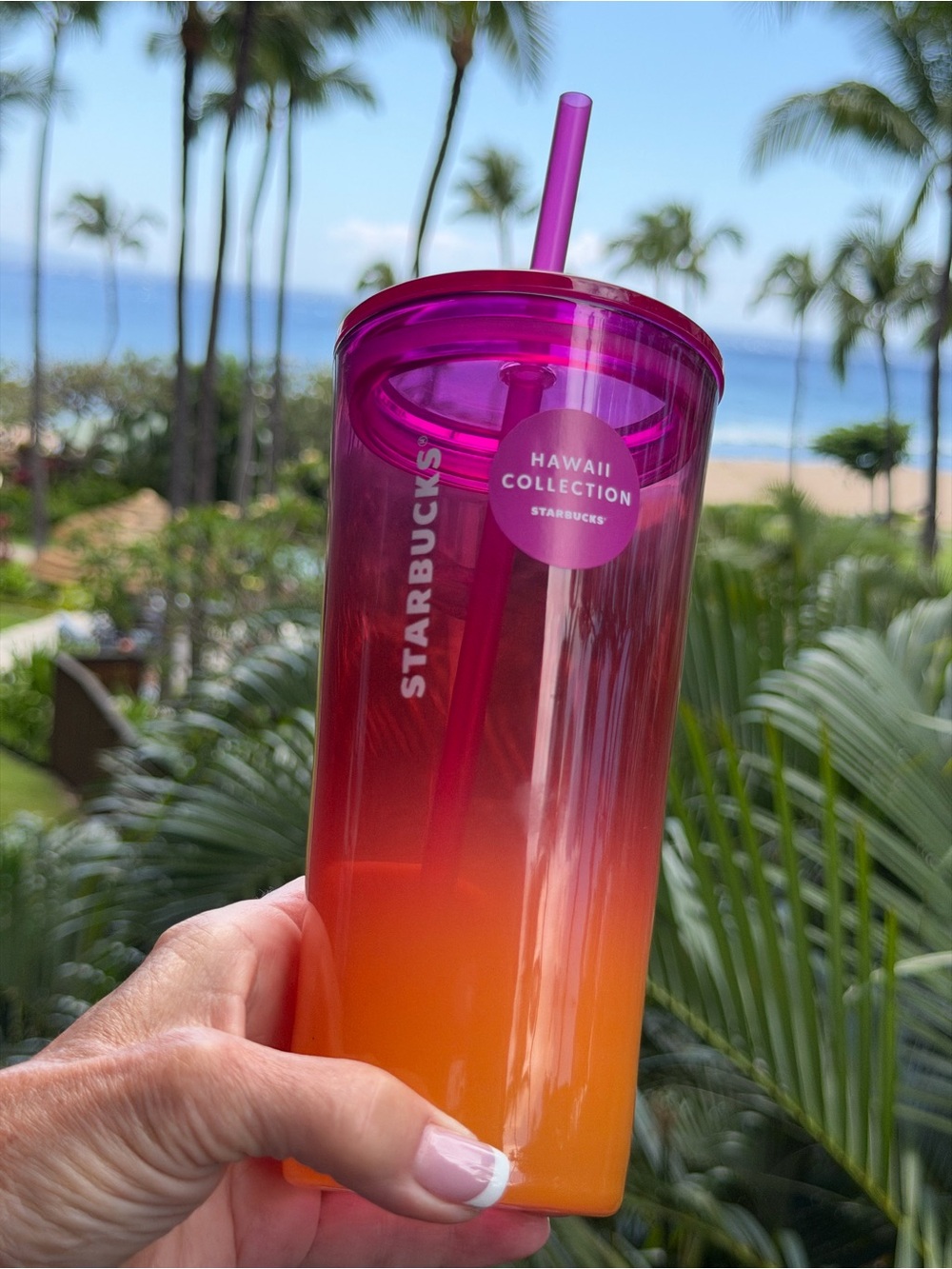 Starbucks Pink to Orange Ombre Hawaii Collection  Tumbler 18 oz